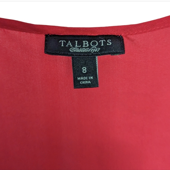 Talbots Red Silk Sleeveless Fish Scale Blouse | Size 8 - Picture 3 of 5
